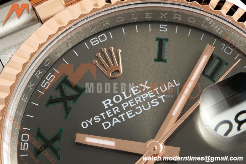 Rolex - Datejust 126231 36mm Jub Flt 904L RG/SS Grey Wimbledon/Roman ARF SH3235