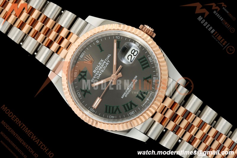 Rolex - Datejust 126231 36mm Jub Flt 904L RG/SS Grey Wimbledon/Roman ARF SH3235