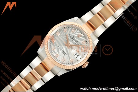 Rolex - Datejust 126231 36mm Oys Flt 904L RG/SS Silver Palm Motif Dial ARF SH3235 | 롤렉스 - 데이트저스트 126231 36mm 오이즈 FLT 904L RG/SS 실버 팜 모티프 다이얼 ARF SH3235