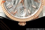 Rolex - Datejust 126231 36mm Oys Flt 904L RG/SS Silver Palm Motif Stick Dial ARF SH3235