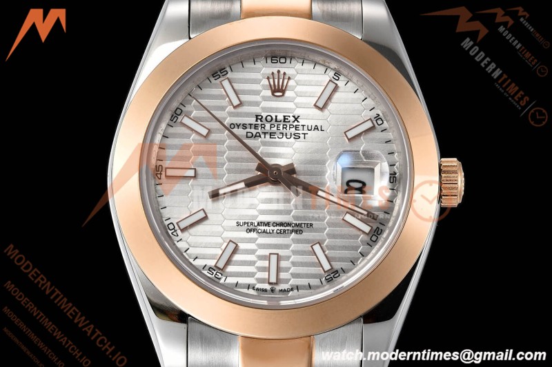 Rolex - Datejust 126301 41mm Oys Smt RG/SS S-Wave/Stk GDF MY8215 | 롤렉스 - 데이트저스트 126301 41mm 오이즈 스몰 세컨즈 RG/SS S-웨이브/스틸 GDF MY8215