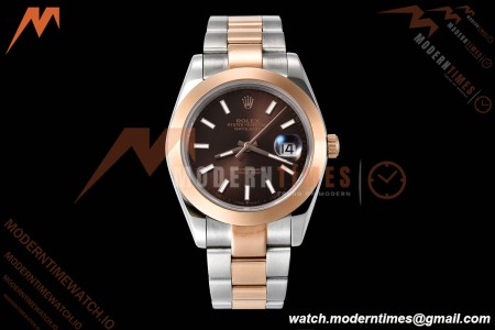 Rolex - Datejust 126301 41mm Oys Smt RG/SS Choco/Stk GDF MY8215