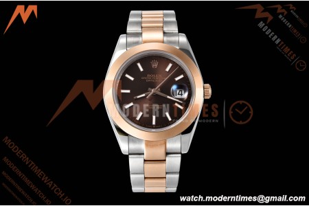 Rolex - Datejust 126301 41mm Oys Smt RG/SS Choco/Stk GDF MY8215