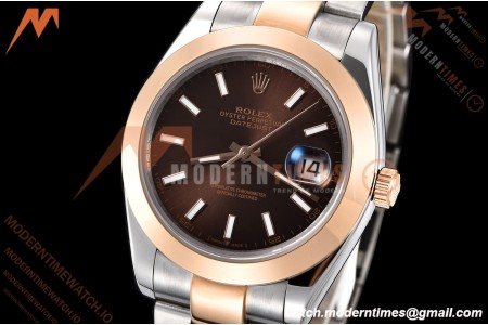 Rolex - Datejust 126301 41mm Oys Smt RG/SS Choco/Stk GDF MY8215