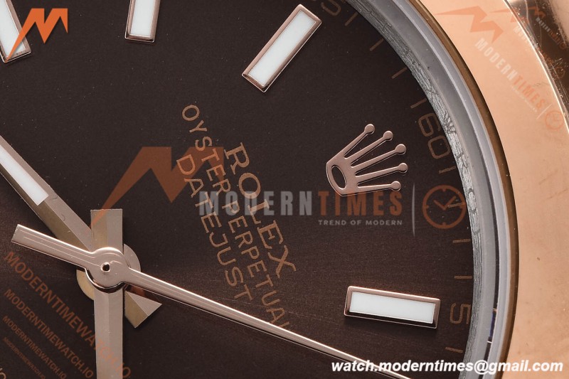 Rolex - Datejust 126301 41mm Oys Smt RG/SS Choco/Stk GDF MY8215