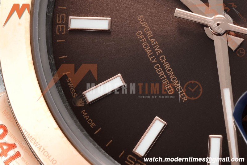 Rolex - Datejust 126301 41mm Oys Smt RG/SS Choco/Stk GDF MY8215