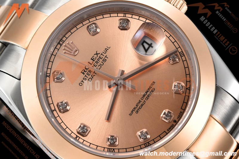 Rolex - Datejust 126301 41mm Oys Smt RG/SS Champ/Dia GDF MY8215