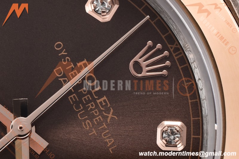 Rolex - Datejust 126301 41mm Oys Smt RG/SS Choco/Dia GDF MY8215