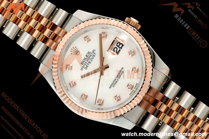 Rolex - Datejust 116231 36mm Jub Flt 316L RG/SS White Mop/Dia GMF A2824