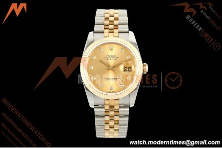 Rolex - Datejust 116233 36mm Jub Flt 316L YG/SS Gold/Dia GMF A2824