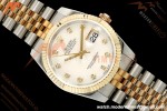 Rolex - Datejust 116233 36mm Jub Flt 316L YG/SS White Mop/Dia GMF A2824 | 롤렉스 - 데이트저스트 116233 36mm 주브 플랫 316L YG/SS 화이트 모프/다이아 GMF A2824