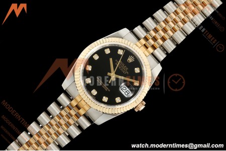 Rolex - Datejust 116233 36mm Jub Flt 316L YG/SS Blk/Dia GMF A2824