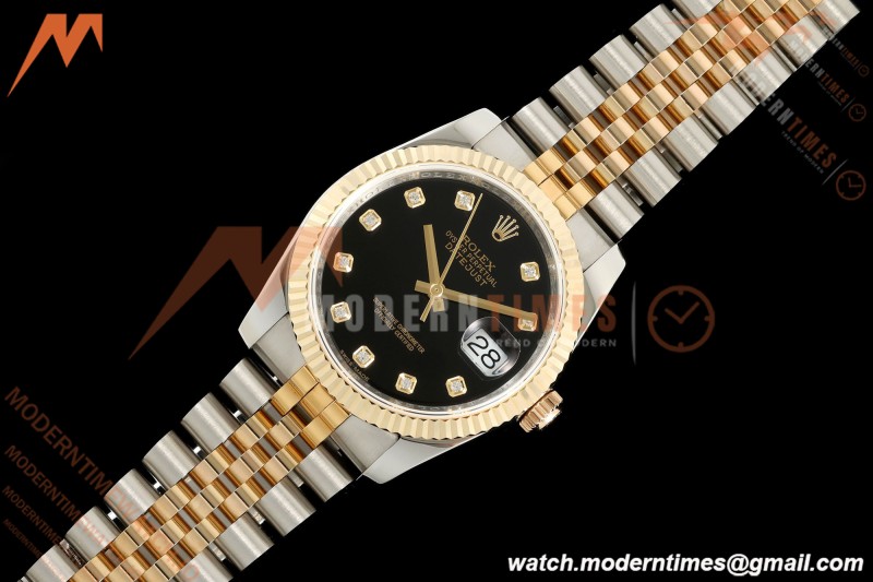 Rolex - Datejust 116233 36mm Jub Flt 316L YG/SS Blk/Dia GMF A2824