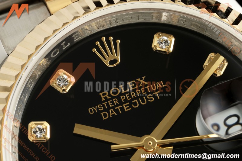 Rolex - Datejust 116233 36mm Jub Flt 316L YG/SS Blk/Dia GMF A2824