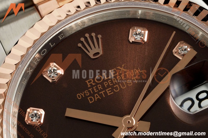 Rolex - Datejust 116231 36mm Jub Flt 316L RG/SS Brn/Dia GMF VR3135 | 롤렉스 - 데이트저스트 116231 36mm 주브 플랫 316L RG/SS 브라운/다이아 GMF VR3135