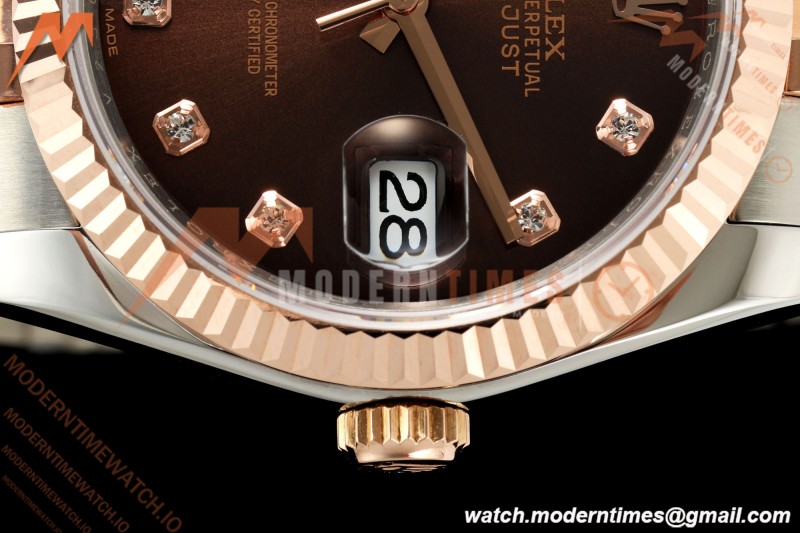 Rolex - Datejust 116231 36mm Jub Flt 316L RG/SS Brn/Dia GMF VR3135 | 롤렉스 - 데이트저스트 116231 36mm 주브 플랫 316L RG/SS 브라운/다이아 GMF VR3135