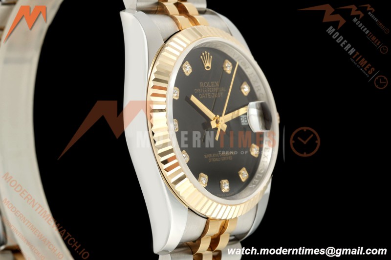 Rolex - Datejust 116233 36mm Jub Flt 316L YG/SS Blk/Dia GMF VR3135