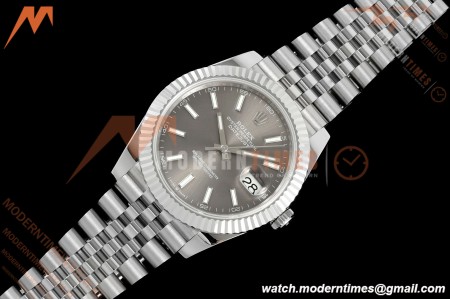 Rolex - Datejust 126334 41mm Gain Weight Jub Flt 904L SS/SS Gray/Stk QF SH3235