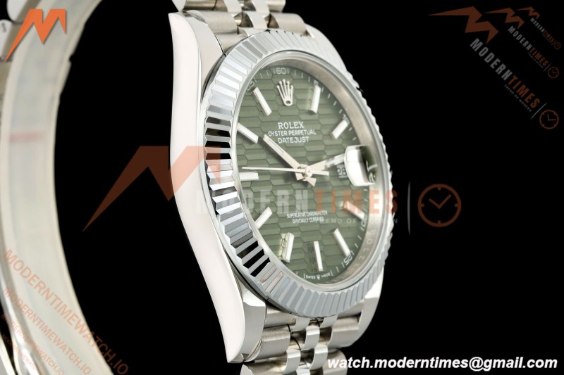 Rolex - Datejust 126334 41mm Gain Weight Jub Flt 904L SS/SS F-Grn/Stk QF SH3235 | 롤렉스 - 데이트저스트 126334 41mm 게인 웨이트 주브 FLT 904L SS/SS 플루티드 그린/Stk QF SH3235
