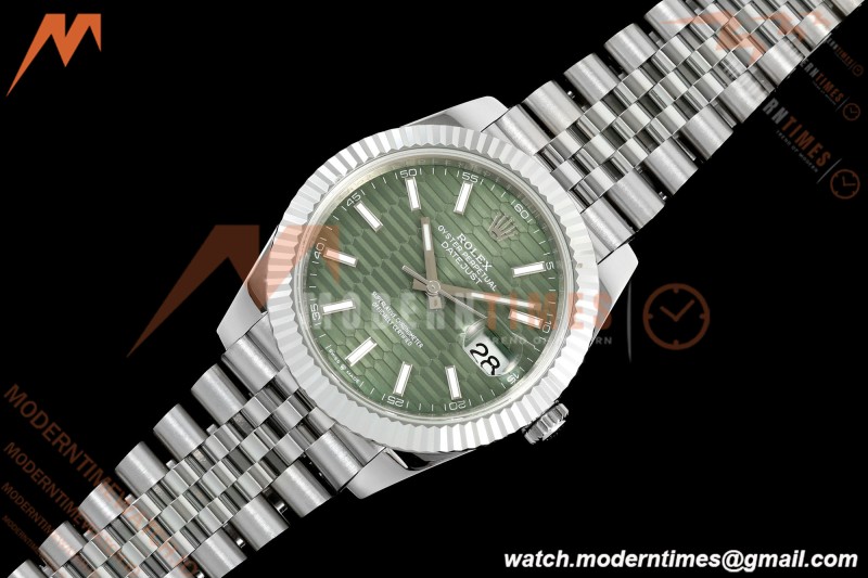Rolex - Datejust 126334 41mm Gain Weight Jub Flt 904L SS/SS F-Grn/Stk QF SH3235 | 롤렉스 - 데이트저스트 126334 41mm 게인 웨이트 주브 FLT 904L SS/SS 플루티드 그린/Stk QF SH3235