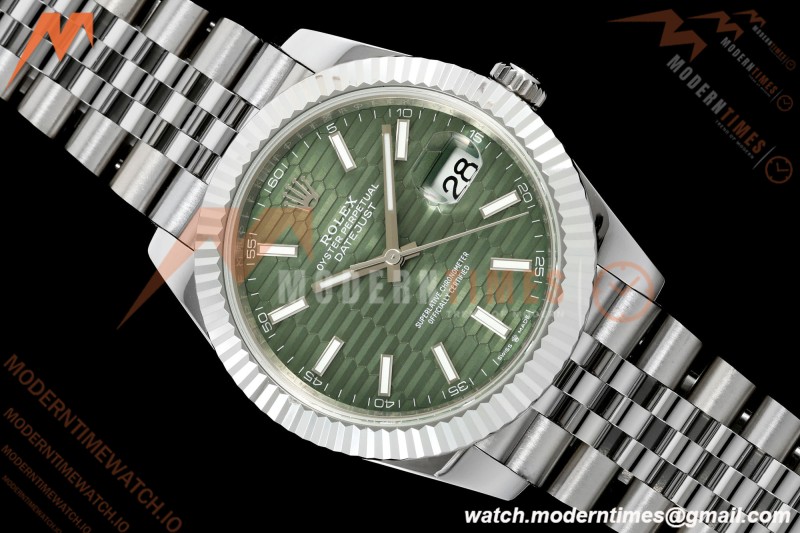 Rolex - Datejust 126334 41mm Gain Weight Jub Flt 904L SS/SS F-Grn/Stk QF SH3235 | 롤렉스 - 데이트저스트 126334 41mm 게인 웨이트 주브 FLT 904L SS/SS 플루티드 그린/Stk QF SH3235