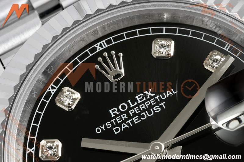 Rolex - Datejust 126334 41mm Gain Weight Jub Flt 904L SS/SS Blk/Dia QF SH3235 | 롤렉스 - 데이트저스트 126334 41mm 게인 웨이트 주브 플랫 904L SS/SS 블랙/다이아 QF SH3235