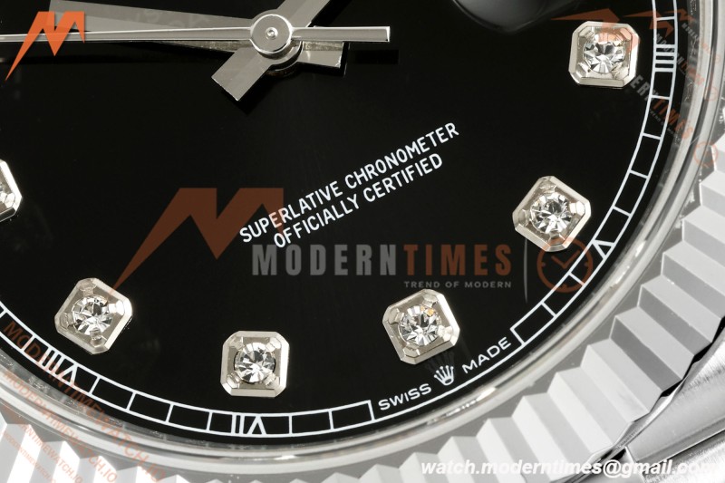 Rolex - Datejust 126334 41mm Gain Weight Jub Flt 904L SS/SS Blk/Dia QF SH3235 | 롤렉스 - 데이트저스트 126334 41mm 게인 웨이트 주브 플랫 904L SS/SS 블랙/다이아 QF SH3235