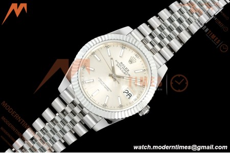 Rolex - Datejust 126334 41mm Gain Weight Jub Flt 904L SS/SS Silv/Stk QF SH3235