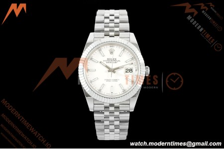 Rolex - Datejust 126334 41mm Gain Weight Jub Flt 904L SS/SS Wht/Stk QF SH3235