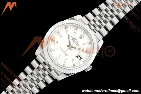 Rolex - Datejust 126334 41mm Gain Weight Jub Flt 904L SS/SS Wht/Stk QF SH3235