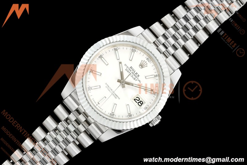 Rolex - Datejust 126334 41mm Gain Weight Jub Flt 904L SS/SS Wht/Stk QF SH3235