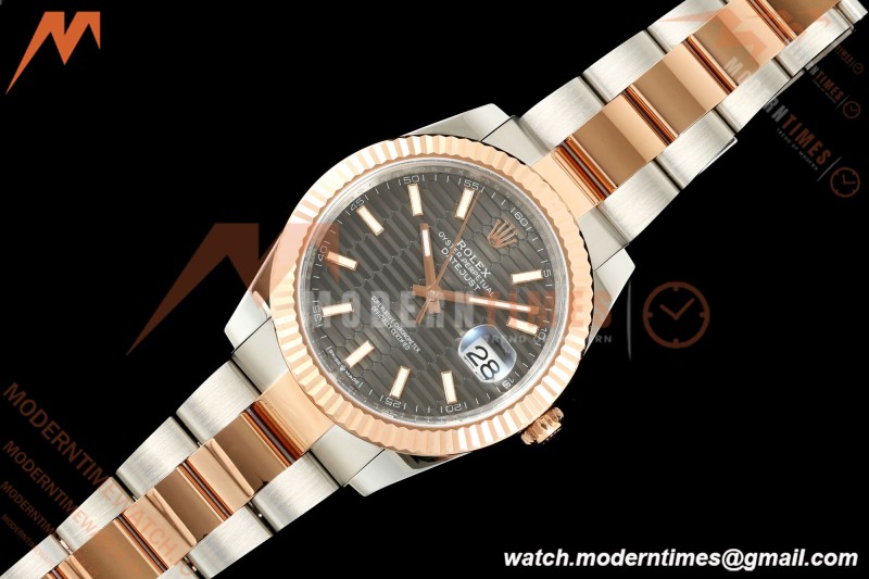 Rolex - Datejust 126331 41mm 904L Gold Wrapped Oys Flt RG/SS F-Grey/Stk BJF SH3235