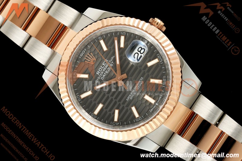 Rolex - Datejust 126331 41mm 904L Gold Wrapped Oys Flt RG/SS F-Grey/Stk BJF SH3235