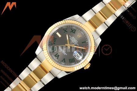 Rolex - Datejust 126333 41mm Wimbledon 904L Gold Wrapped Oys Flt YG/SS Grey/Rmn BJF SH3235
