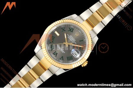 Rolex - Datejust 126333 41mm Wimbledon 904L Gold Wrapped Oys Flt YG/SS Grey/Rmn BJF SH3235