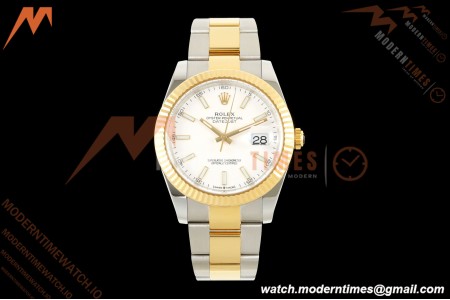 Rolex - Datejust 126333 41mm 904L Gold Wrapped Oys Flt YG/SS Wht/Stk BJF SH3235