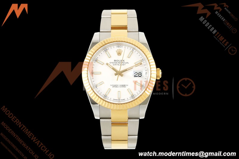 Rolex - Datejust 126333 41mm 904L Gold Wrapped Oys Flt YG/SS Wht/Stk BJF SH3235