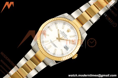 Rolex - Datejust 126333 41mm 904L Gold Wrapped Oys Flt YG/SS Wht/Stk BJF SH3235