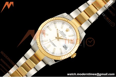Rolex - Datejust 126333 41mm 904L Gold Wrapped Oys Flt YG/SS Wht/Stk BJF SH3235