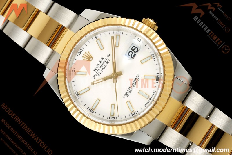 Rolex - Datejust 126333 41mm 904L Gold Wrapped Oys Flt YG/SS Wht/Stk BJF SH3235