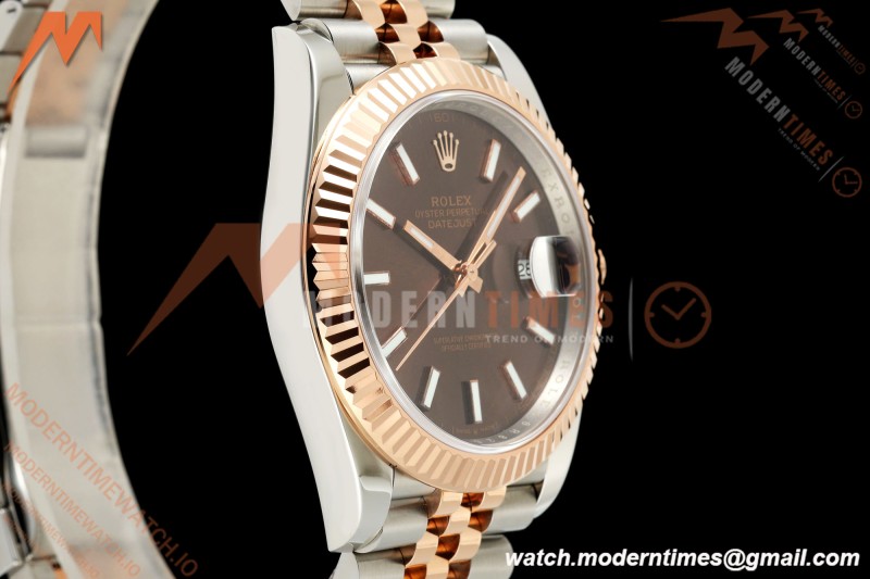 Rolex - Datejust 126331 41mm 904L Gold Wrapped Jub Flt RG/SS Choco/Stk BJF SH3235 | 롤렉스 - 데이트저스트 126331 41mm 904L 골드 랩드 주브 플라이백 RG/SS 초코/스틸 BJF SH3235