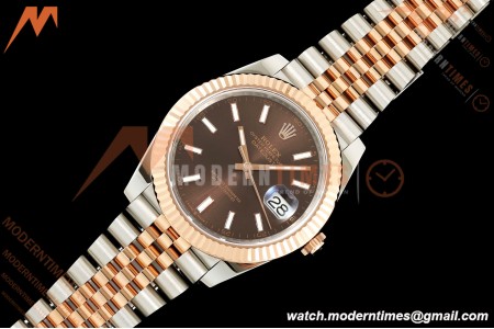 Rolex - Datejust 126331 41mm 904L Gold Wrapped Jub Flt RG/SS Choco/Stk BJF SH3235