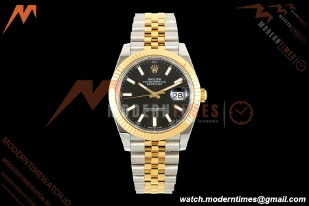 Rolex - Datejust 126333 41mm 904L Gold Wrapped Jub Flt YG/SS Blk/Stk BJF SH3235