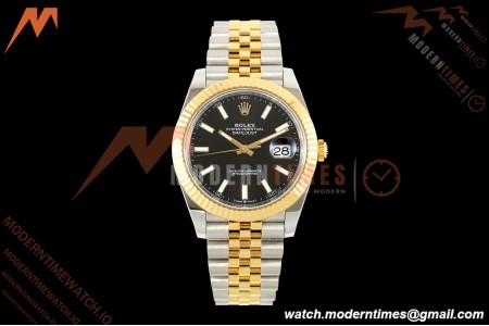 Rolex - Datejust 126333 41mm 904L Gold Wrapped Jub Flt YG/SS Blk/Stk BJF SH3235