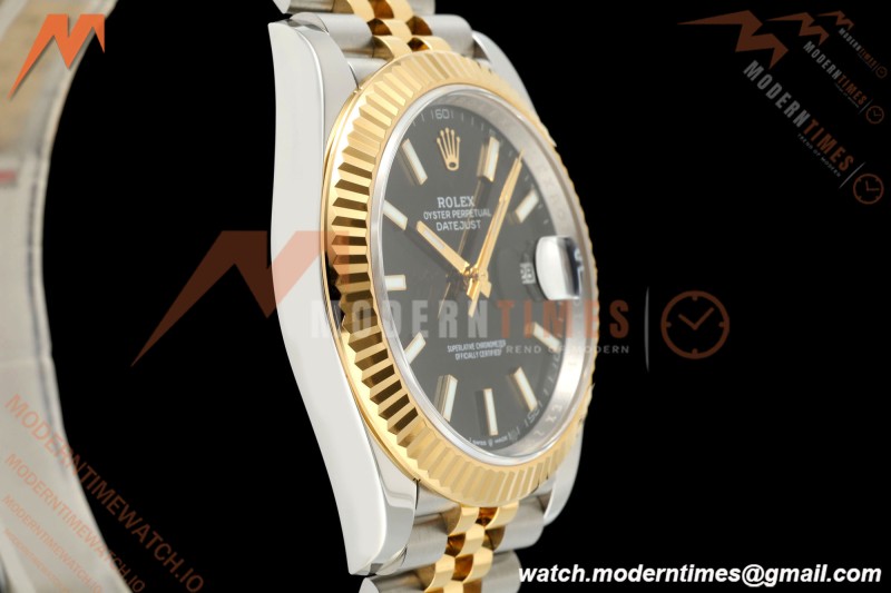 Rolex - Datejust 126333 41mm 904L Gold Wrapped Jub Flt YG/SS Blk/Stk BJF SH3235
