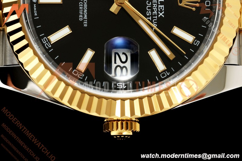 Rolex - Datejust 126333 41mm 904L Gold Wrapped Jub Flt YG/SS Blk/Stk BJF SH3235