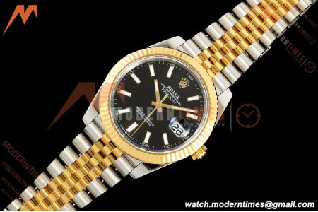 Rolex - Datejust 126333 41mm 904L Gold Wrapped Jub Flt YG/SS Blk/Stk BJF SH3235