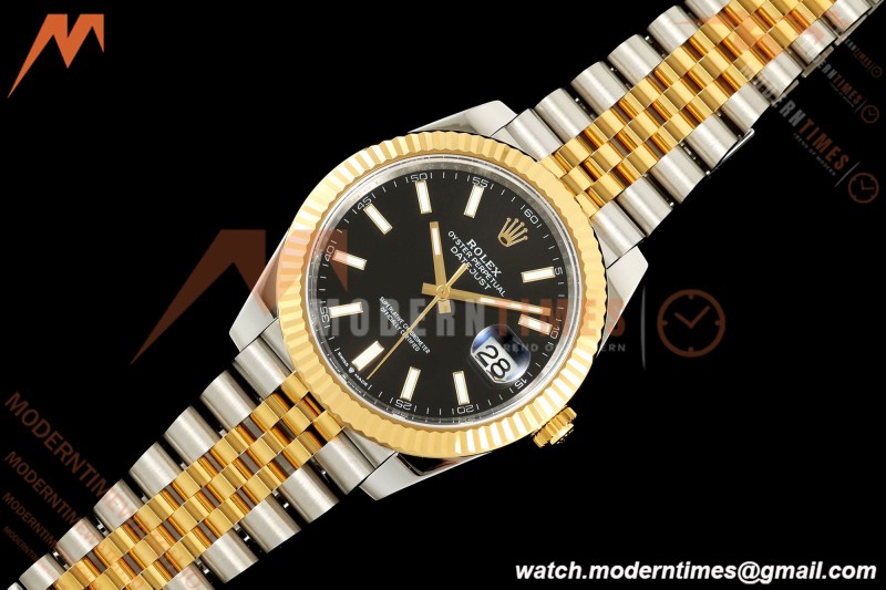 Rolex - Datejust 126333 41mm 904L Gold Wrapped Jub Flt YG/SS Blk/Stk BJF SH3235