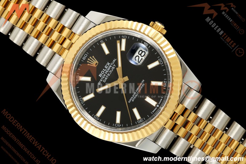 Rolex - Datejust 126333 41mm 904L Gold Wrapped Jub Flt YG/SS Blk/Stk BJF SH3235