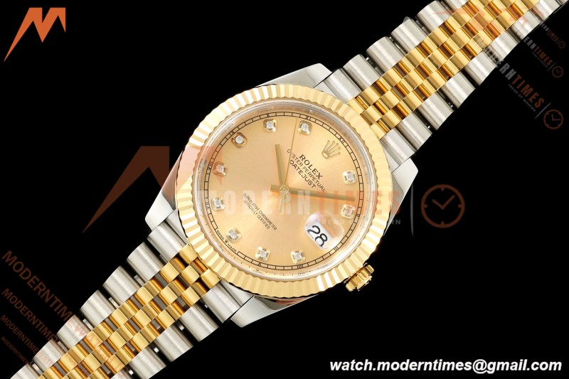 Rolex - Datejust 126333 41mm 904L Gold Wrapped Jub Flt YG/SS Gold/Dia BJF SH3235 | 롤렉스 - 데이트저스트 126333 41mm 904L 골드 랩드 주브 플랫 YG/SS 골드/다이아 BJF SH3235